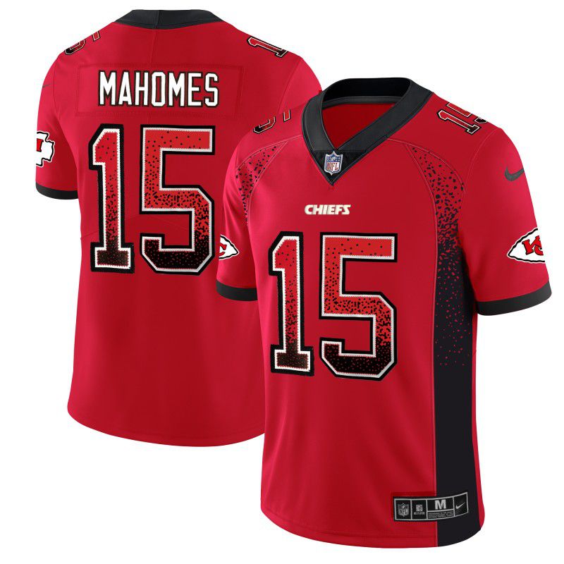 Men Kansas City Chiefs #15 Mahomes Red Nike Drift Fashion Color Rush Limited NFL Jerseys